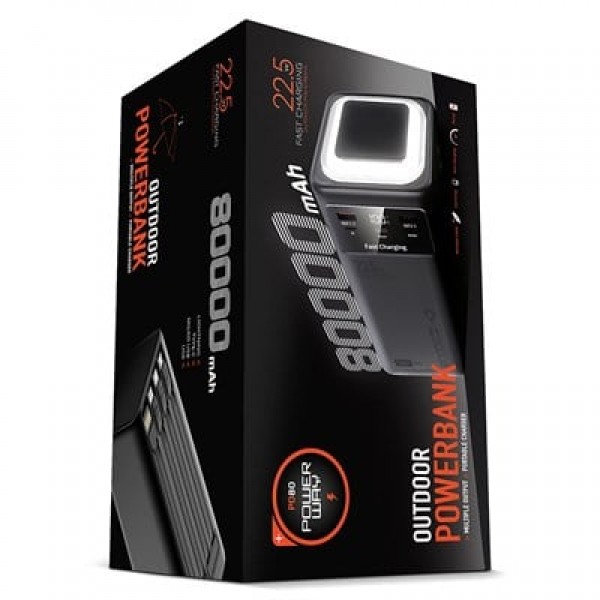 Powerway PD80 (PD22.5W) 80.000 Mah Dijital Göstergeli Powerbank