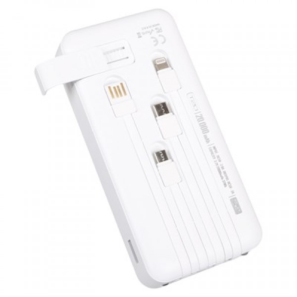 POWERWAY T20 KENDİNDEN KABLOLU DİJİTAL EKRAN 20.000 MAH BEYAZ POWERBANK
