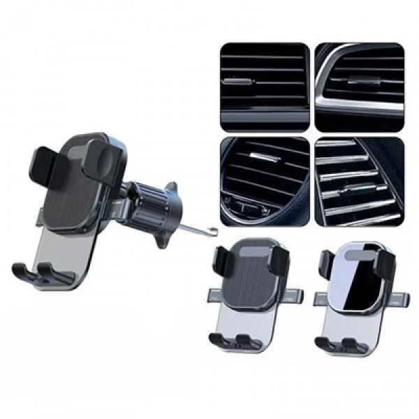 Powerway TT49 Araç İçi Petek Klima İçin Kıskaçlı Destekli Telefon Tutucu