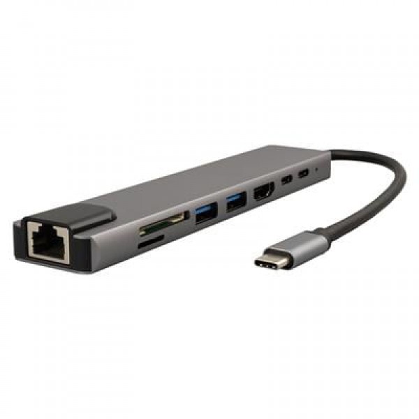 Raca RC-29630 Type-C 8in1 HDMI Çok Fonksiyonlu USB 3.0 Dock Station (Macbook - PC - Playstation - Xbox)