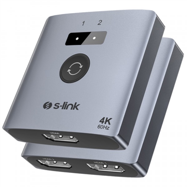 S-Link SL-LU602 2-Port 4K 60Hz HDMI Çift Yönlü (Bi-Directional) Akıllı Switch
