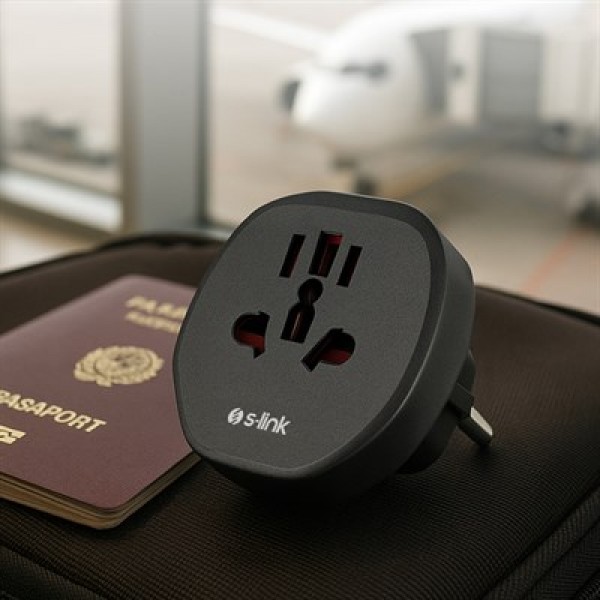 S-Link SL-WL09 Çok Amaçlı Universal Avrupa Çıkışlı - Türk Priz Çevirici 