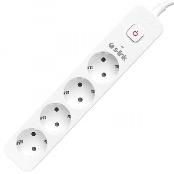 S-Link SPG401S Beyaz 1.5Mm Bakır 1.5 Metre Kablolu 750 Joule 4'lü Anahtarlı Akım Korumalı Priz S-Link SPG401S Beyaz 1.5Mm Bakır 1.5 Metre Kablolu 750 Joule 4'lü Anahtarlı Akım Korumalı Priz