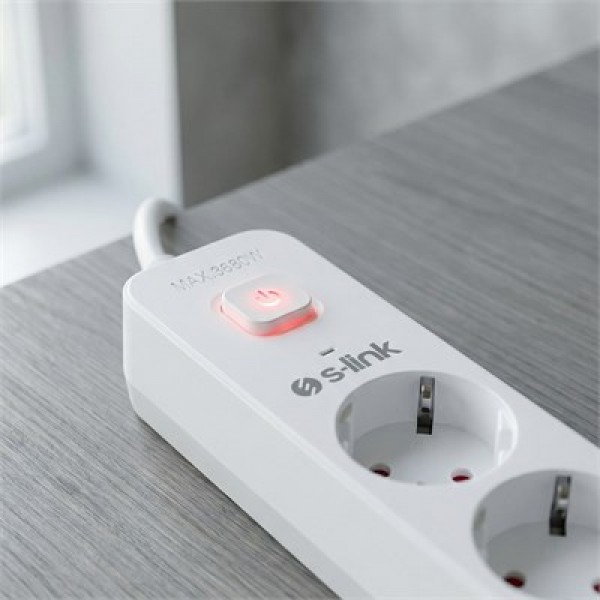 S-Link SPG501S 1.5 Metre Kablolu 750 Joule 1.5 Mm Anahtarlı 5'li Akım Korumalı Priz S-Link SPG501S 1.5 Metre Kablolu 750 Joule 1.5 Mm Anahtarlı 5'li Akım Korumalı Priz