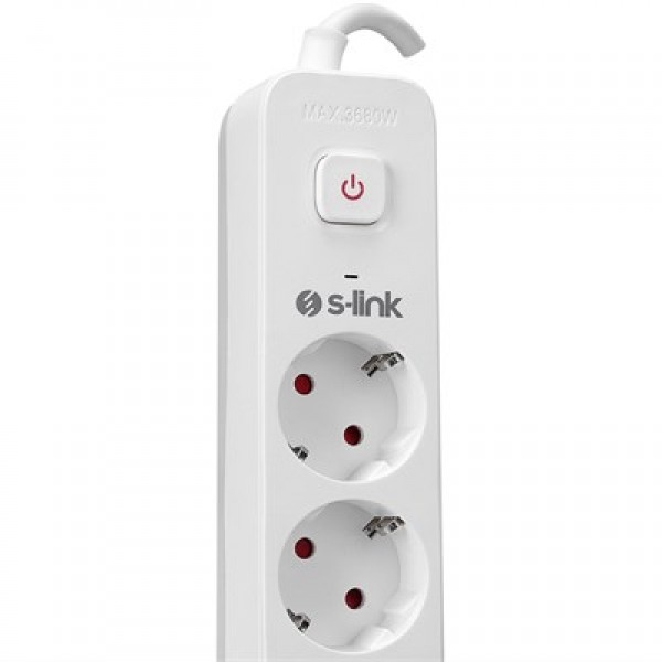 S-Link SPG501S 1.5 Metre Kablolu 750 Joule 1.5 Mm Anahtarlı 5'li Akım Korumalı Priz S-Link SPG501S 1.5 Metre Kablolu 750 Joule 1.5 Mm Anahtarlı 5'li Akım Korumalı Priz