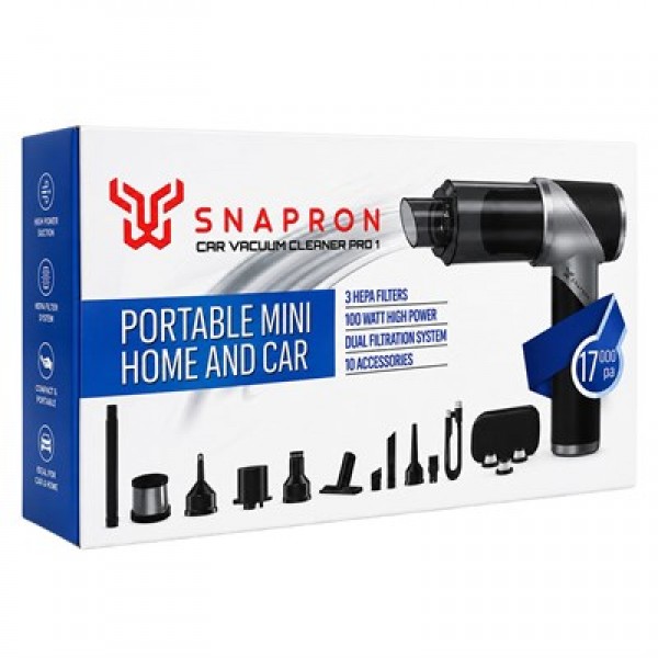 Snapron SNV-3000 Car Vacuum Cleaner Pro 1 Katlanabilir 17.000Pa 100W Şarjlı Araç Ev Süpürgesi Snapron SNV-3000 Car Vacuum Cleaner Pro 1 Katlanabilir 17.000Pa 100W Şarjlı Araç Ev Süpürgesi