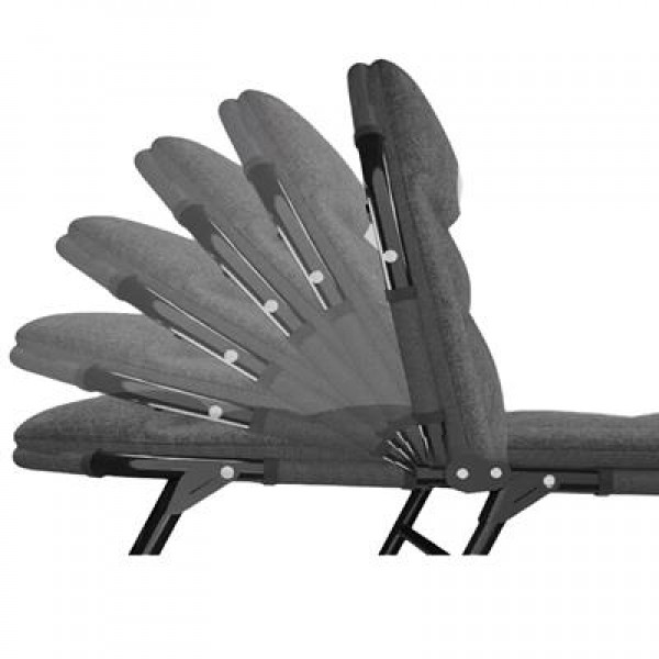 Sunup SN-24922 Taşınabilir Ayarlanabilir 5 Kademe Sünger Kamp Yatak Şezlong (Koyu Gri)