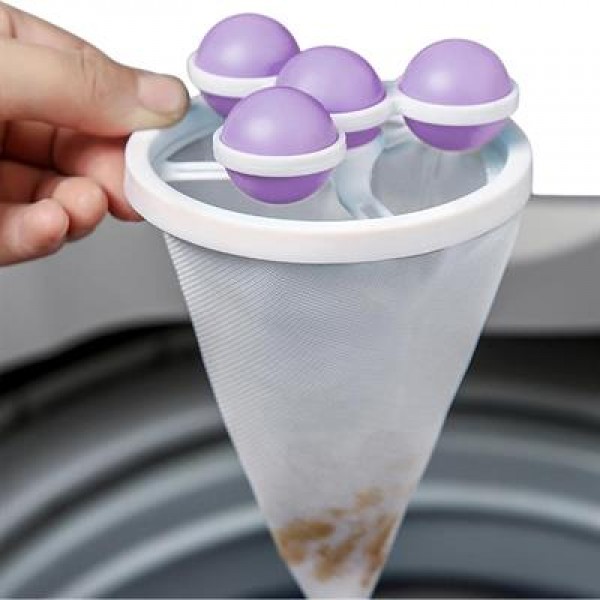 Sunup SN-26621 Çok Fonksiyonlu Çamaşır Makinesi İçin Yıkanabilir Mor Toz Tüy Toplayıcı