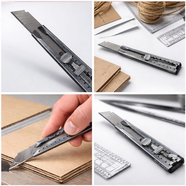 Sunup SN-27094 Metal 18 Mm Uçlu 15 Cm Falçata - Maket Bıçağı 