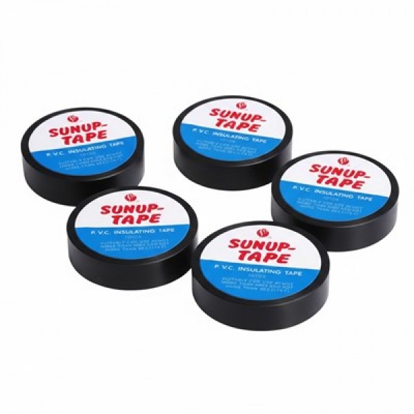 Sunup SN-27918 Siyah 0.13x18 Mm İzole PVC Elektrikçi Bant (5'li Paket)