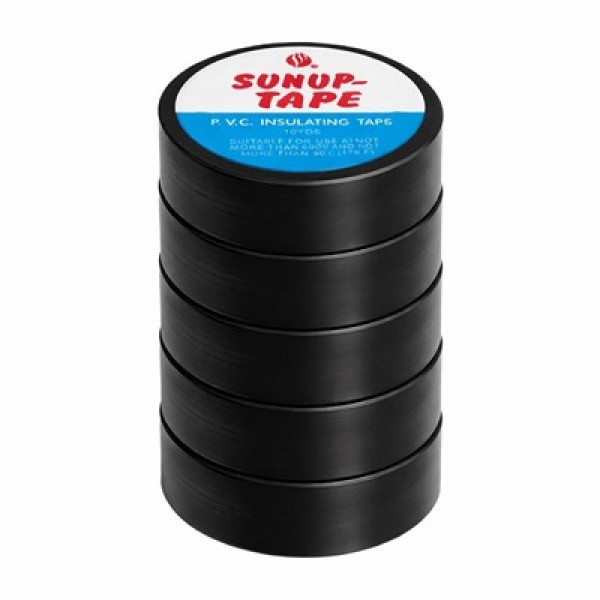 Sunup SN-27918 Siyah 0.13x18 Mm İzole PVC Elektrikçi Bant (5'li Paket)