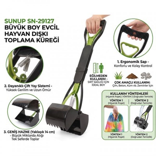 Sunup SN-29127 Büyük Boy Evcil Hayvan Dışkı Toplama Küreği