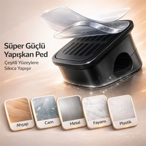 Sunup SN-29135 Manyetik 6'lı Kablo Tutucu Düzenleyici Organizer Klips Siyah 