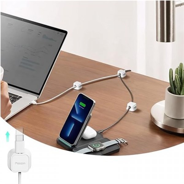 Sunup SN-29136 Manyetik 6'lı Kablo Tutucu  Düzenleyici Organizer Klips Beyaz                                                         