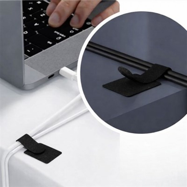 Sunup SN-29138 SiyahYapışkanlı 10'lu Kablo Düzenleyici 