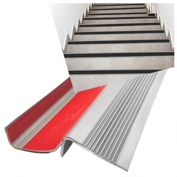 Sunup SN-29152 Kendinden Yapışkanlı Kaymaz Kauçuk Merdiven Basamak Şeridi 5x2.5x100cm Gri