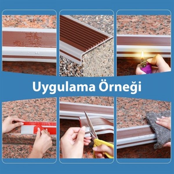Sunup SN-29152 Kendinden Yapışkanlı Kaymaz Kauçuk Merdiven Basamak Şeridi 5x2.5x100cm Gri