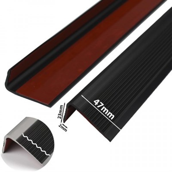 Sunup SN-29152 Kendinden Yapışkanlı Kaymaz Kauçuk Merdiven Basamak Şeridi 5x2.5x100cm Gri