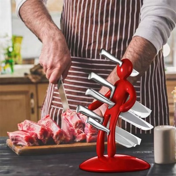 Sunup SN-29169 Kırmızı Çok Amaçlı Mutfak Tezgah Üstü Bıçak Tutucu Stand Organizer