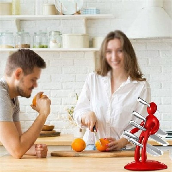 Sunup SN-29169 Kırmızı Çok Amaçlı Mutfak Tezgah Üstü Bıçak Tutucu Stand Organizer