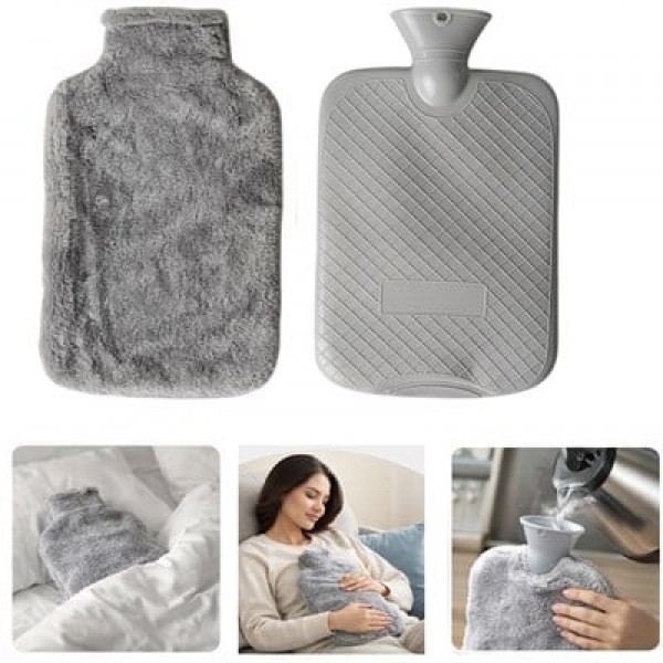 Sunup SN-29909 Peluş Kılıflı Yumuşak Dokulu 30 Cm 2000 Ml Kapasiteli Sıcak Su Torbası