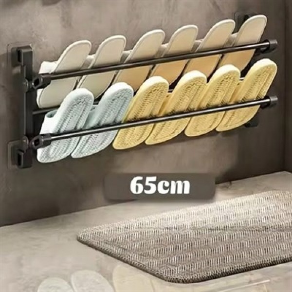 Sunup SN-30748 Siyah Duvara Monte 65 Cm Çok Amaçlı Pratik Terlik Ayakkabı Ve Havlu Düzenleyici Sunup SN-30748 Siyah Duvara Monte 65 Cm Çok Amaçlı Pratik Terlik Ayakkabı Ve Havlu Düzenleyici