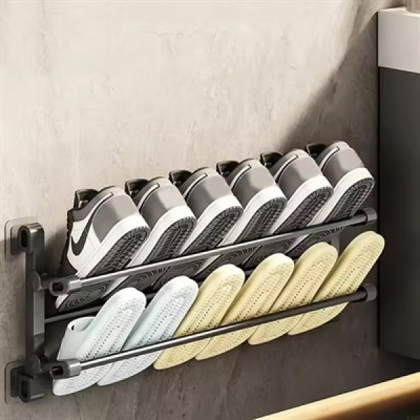 Sunup SN-30748 Siyah Duvara Monte 65 Cm Çok Amaçlı Pratik Terlik Ayakkabı Ve Havlu Düzenleyici Sunup SN-30748 Siyah Duvara Monte 65 Cm Çok Amaçlı Pratik Terlik Ayakkabı Ve Havlu Düzenleyici