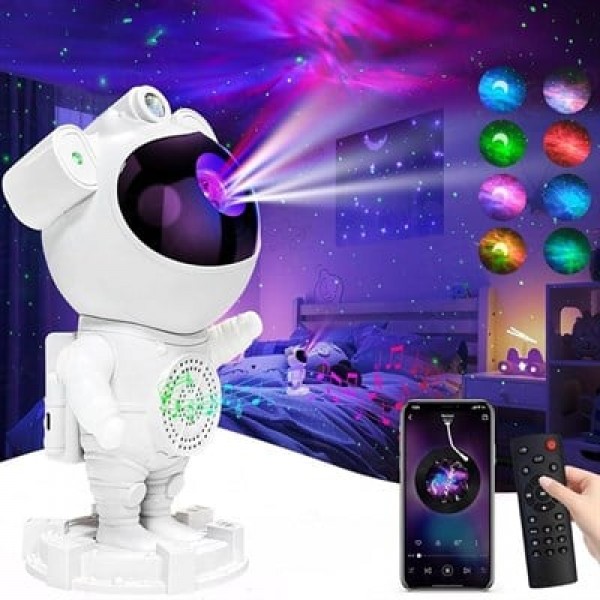 Sunup SN-30764 Astronot Galaxy Projektör Gece Lambası Uzaktan Kumandalı Bluetooth Hoparlörlü