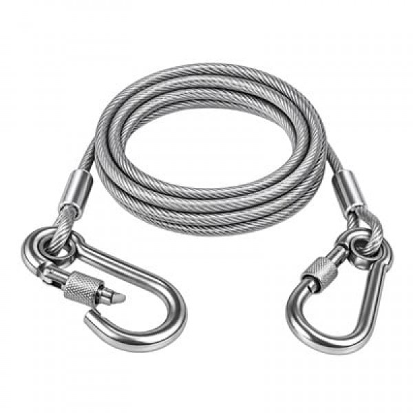 Sunup SN-38106 2 Metre Çelik Köpek Bağlama Halatı Kilitli Karabina PVC Kaplamalı Sunup SN-38106 2 Metre Çelik Köpek Bağlama Halatı Kilitli Karabina PVC Kaplamalı