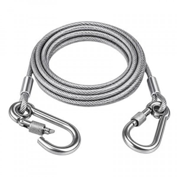 Sunup SN-38107 5 Metre Çelik Köpek Bağlama Halatı Kilitli Karabina PVC Kaplamalı Sunup SN-38107 5 Metre Çelik Köpek Bağlama Halatı Kilitli Karabina PVC Kaplamalı