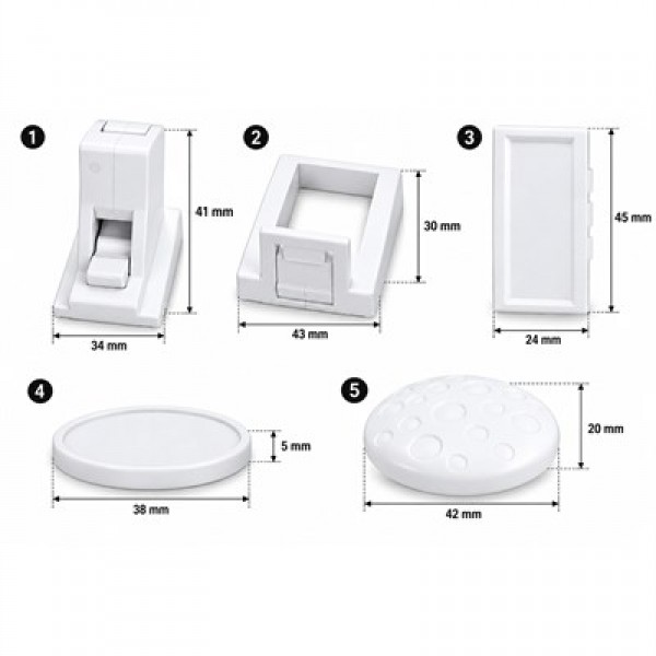 Sunup SN-38125 Mıknatıslı Beyaz Çekmece Dolap Kilidi