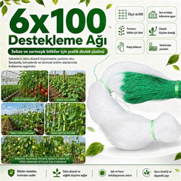 Sunup SN-38883 Bitki Tırmanma Ağı 6x100 m Sunup SN-38883 Bitki Tırmanma Ağı 6x100 m