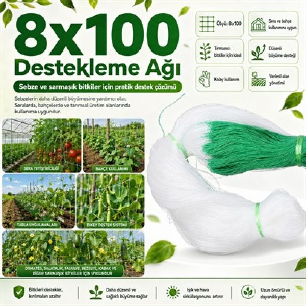 Sunup SN-38884 Bitki Tırmanma Ağı 8x100m Sunup SN-38884 Bitki Tırmanma Ağı 8x100m
