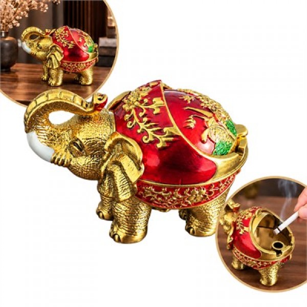 Sunup SN-38891 Kırmızı Gold Fil Figürlü Dekoratif Küllük Sunup SN-38891 Kırmızı Gold Fil Figürlü Dekoratif Küllük