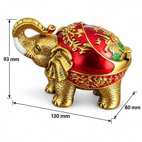 Sunup SN-38891 Kırmızı Gold Fil Figürlü Dekoratif Küllük