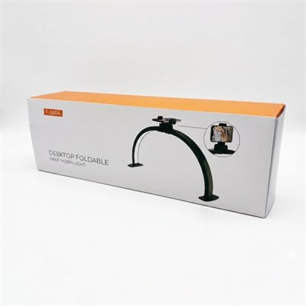 TrLed F-550A Zebra Elmas Desenli 55cm Katlanabilir Yarım Ay Protez Tırnak ve Güzellik Uzmanı Masa Lambası