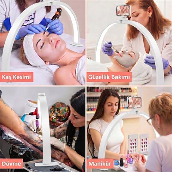 TrLed F-700A 70CM Beyaz Katlanabilir Masaüstü Manikür ve Protez Tırnak Lambası