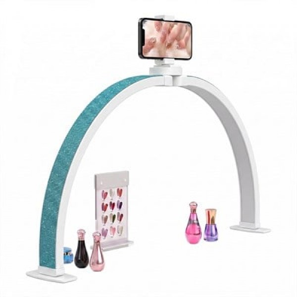 TrLed F-700A 70CM Göl Mavisi Elmas Desenli Katlanabilir Masaüstü Manikür ve Protez Tırnak Lambası