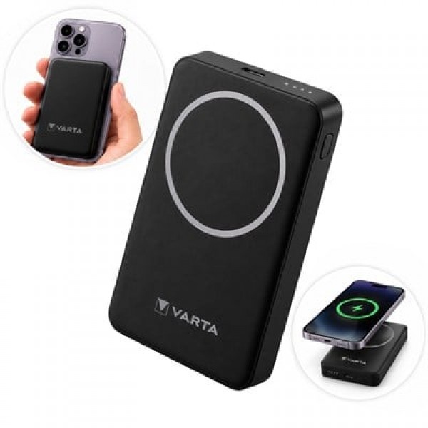 Varta 57903 Mag Pro MagSafe 5.000mAh Siyah Manyetik Kablosuz Powerbank Varta 57903 Mag Pro MagSafe 5.000mAh Siyah Manyetik Kablosuz Powerbank