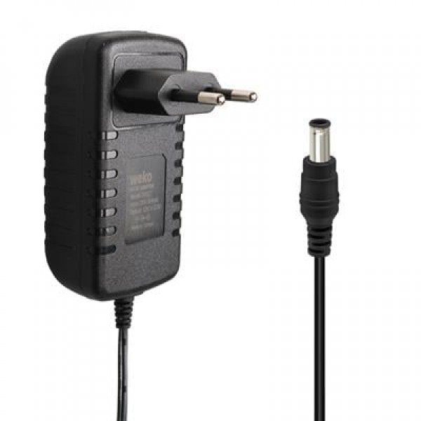 Weko 12 Volt - 2.5 Amper 5.5*2.5 Uçlu Yerli Üretim Plastik Kasa Priz Tipi Adaptör