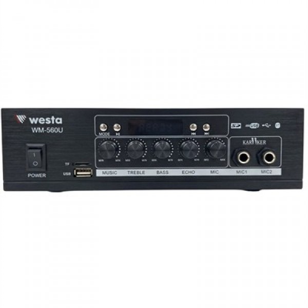 Westa WM-560U Hat Trafolu USB - SD - Bluetooth Destekli Mini Mixer Amfi