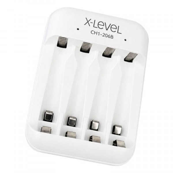 X-LEVEL CH1-206B 4 Yuvalı USB-C Girişli Akıllı AA/AAA Ni-MH Hızlı Pil Şarj Cihazı X-LEVEL CH1-206B 4 Yuvalı USB-C Girişli Akıllı AA/AAA Ni-MH Hızlı Pil Şarj Cihazı