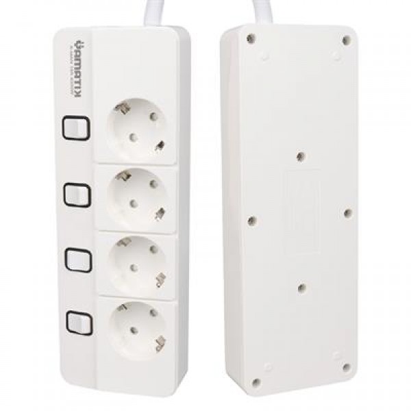 Yamatik X-MAN-104 A-CLASS 4'lü Ayrı Anahtarlı 2 Metre Akım Korumalı Grup Priz 1400 Joule