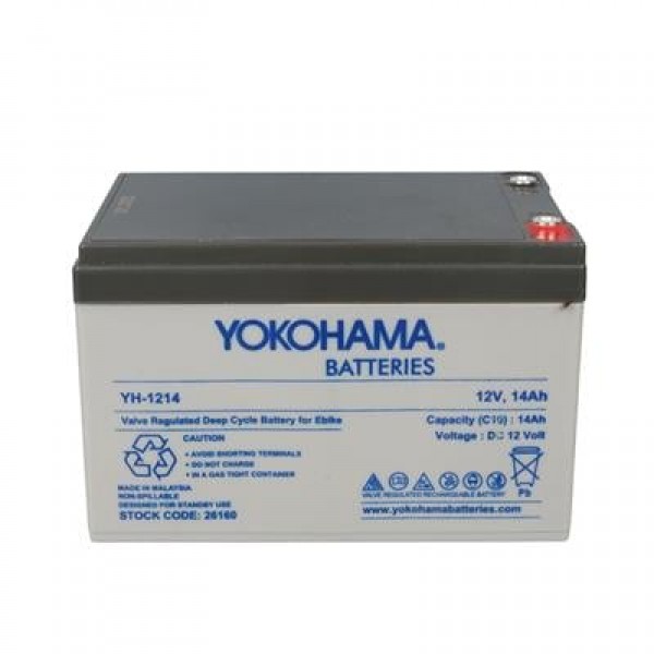 Yokohama YH-121.4 12 Volt - 14 Amper Elektrikli Bisiklet Aküsü (150x95x98 mm)