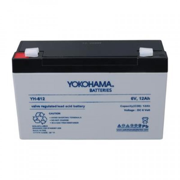 Yokohama YH-612 6 Volt - 12 Amper Akü (150x50x94 mm)