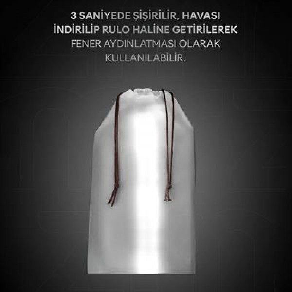 ZMR ZMR-385 Katlanır Şişirilebilir Beyaz Ledli Aydınlatma Tüpü USB Ve Güneş Enerjisi Şarjlı Armatür